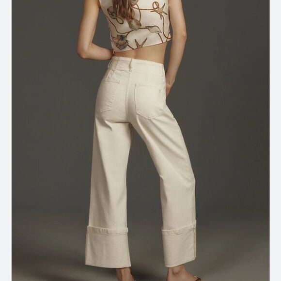 Anthropologie Pilcro Cream Ankle Cropped Jeans Versatile Design - Picture 16 of 16